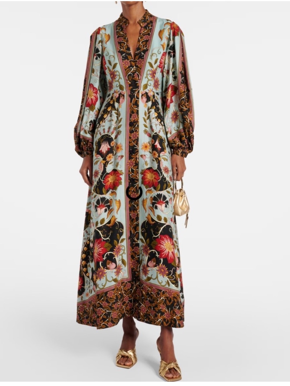 FARM Rio Flowing Beauty Swans Maxi Dress, Size M Rare - Picture 2 of 16